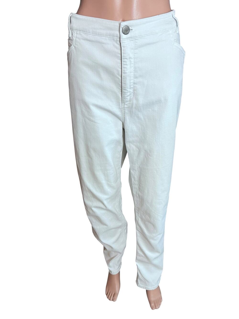 J. Jill Women’s White Denim Jeans 18 Plus Size Straight Leg Smooth Fit Casual